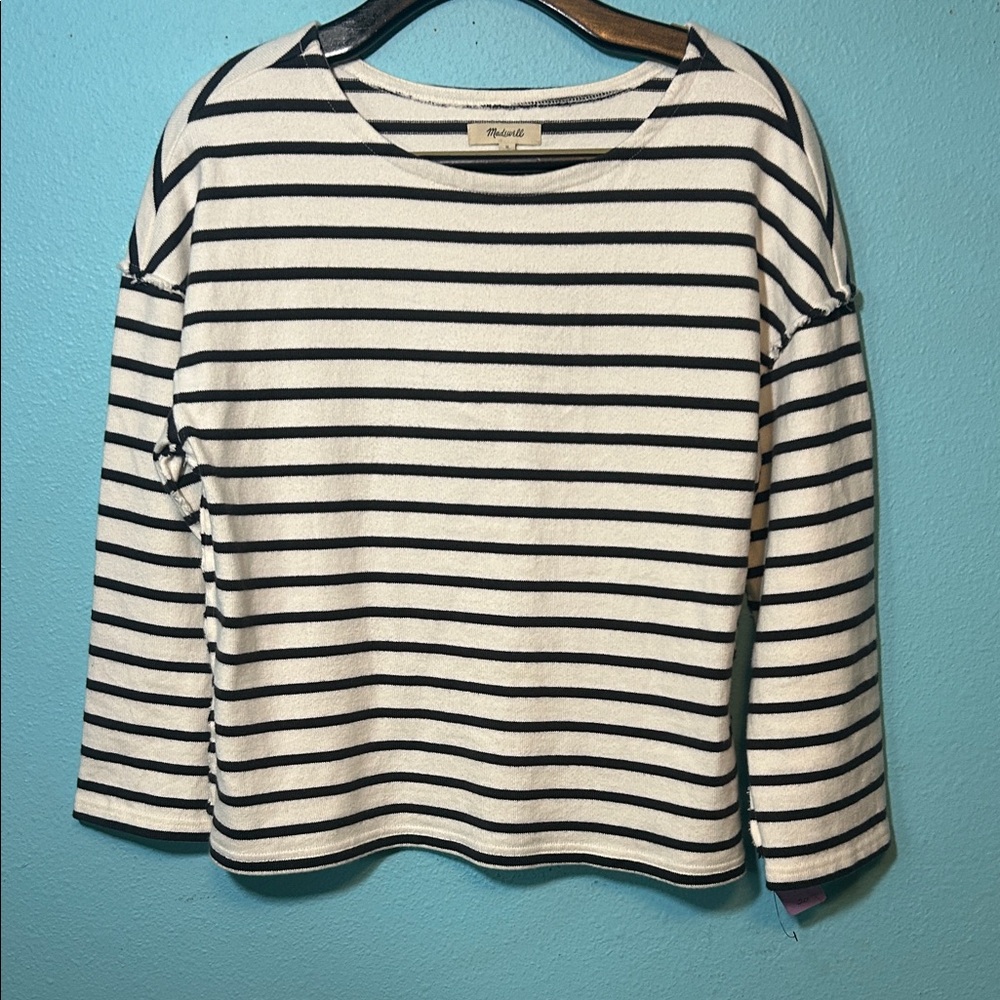 Madewell Black and White Striped Top 100% cotton